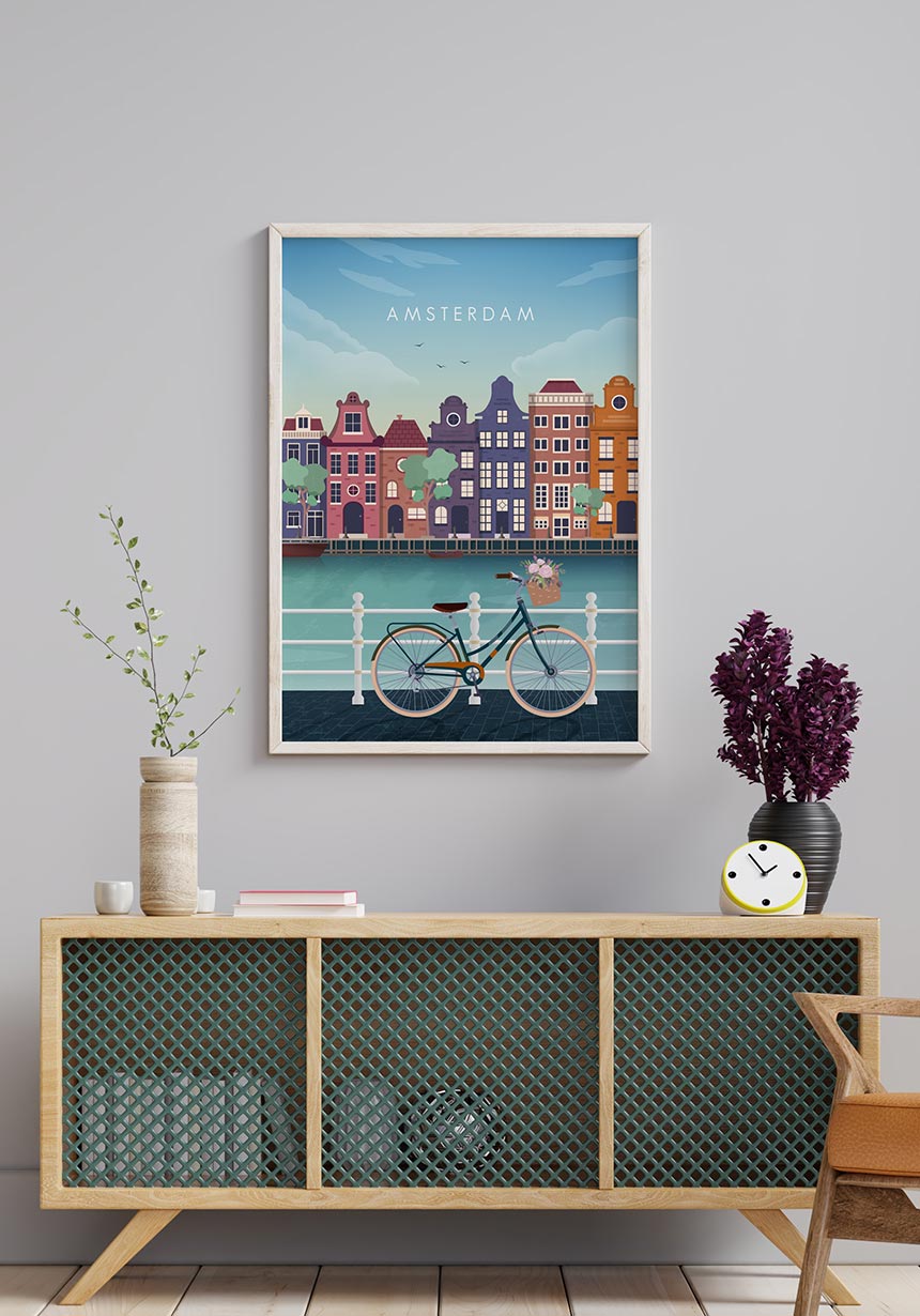 Illustrated Poster Amsterdam great illustration