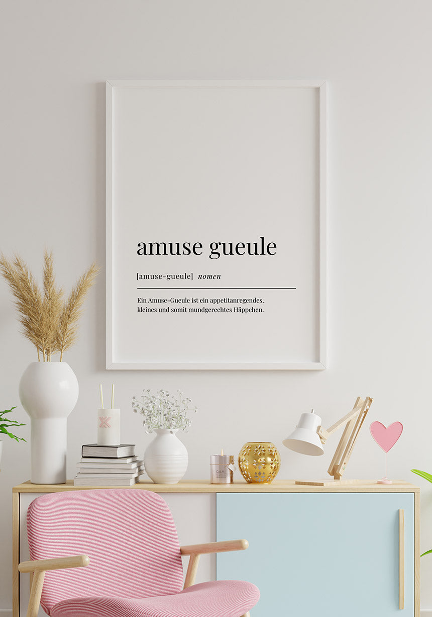 Amuse Gueule Poster with picture frame