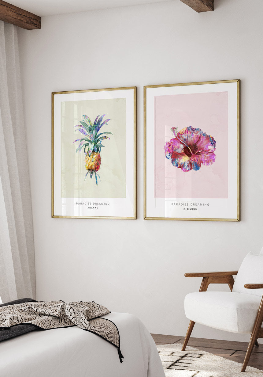 Poster Illustration Pineapple as picture wall