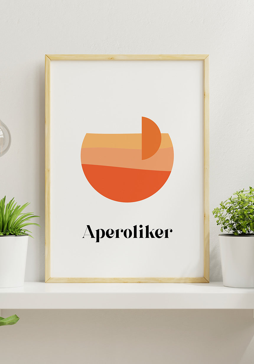 Poster Aperoliker in wooden frame