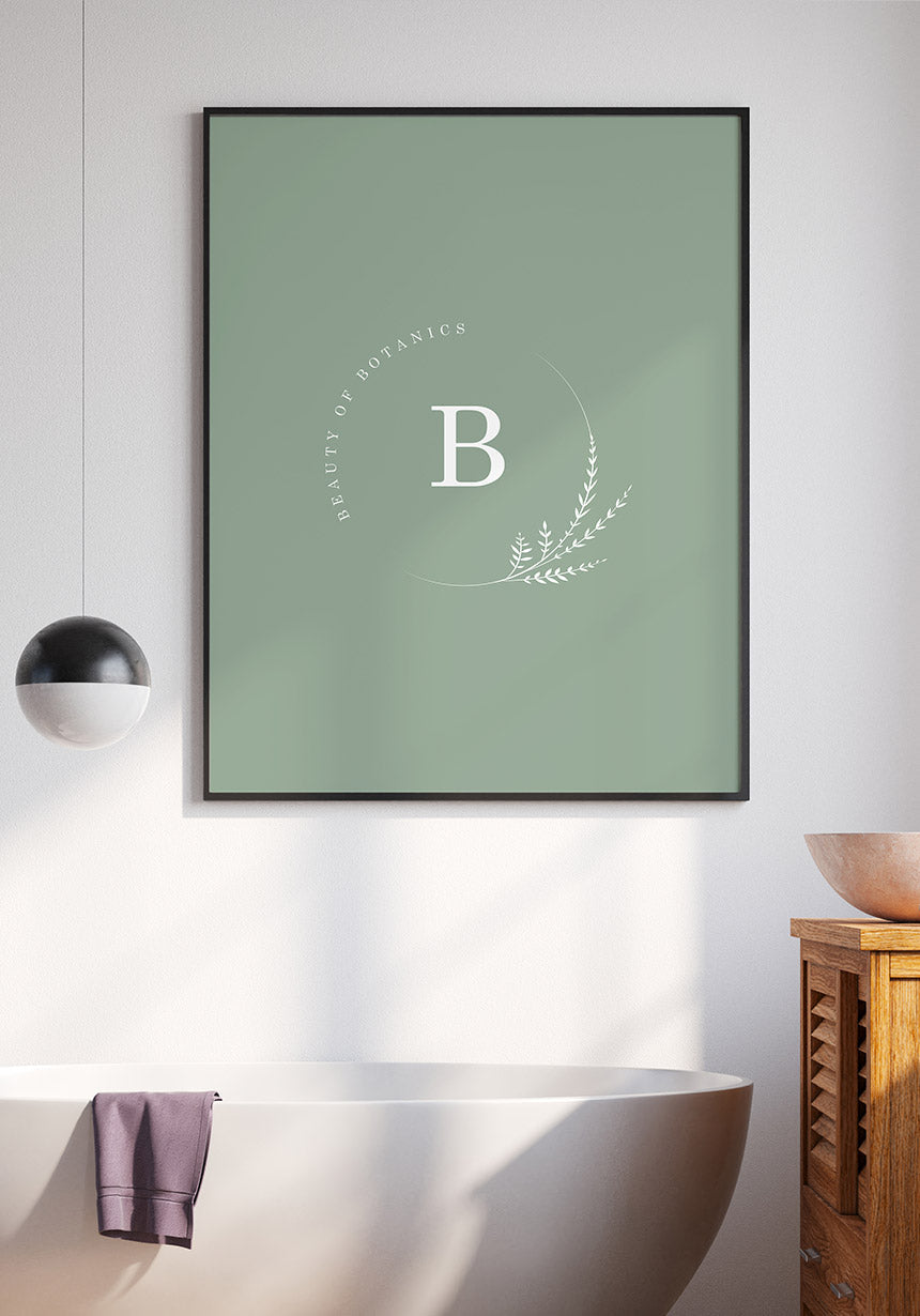 Poster beauty of botanics in the bathroom