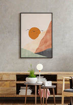 Poster mountain and valley Luna e sole on grey wall