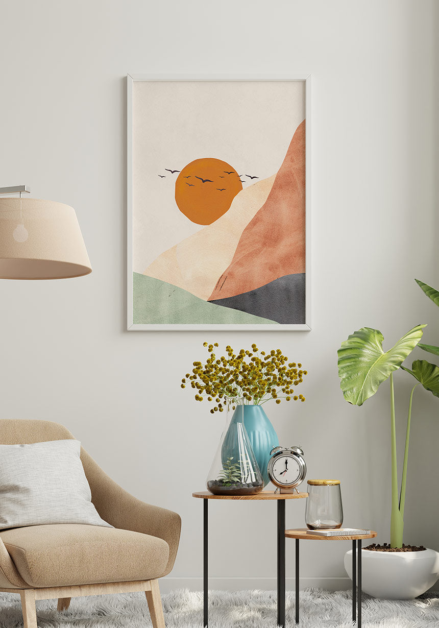 Poster Berg und Tal Luna e sole in the living room