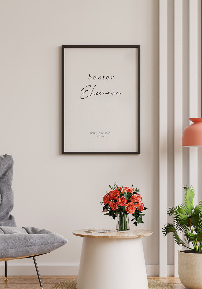 Bester Ehemann personalisiertes Poster als Geschenk