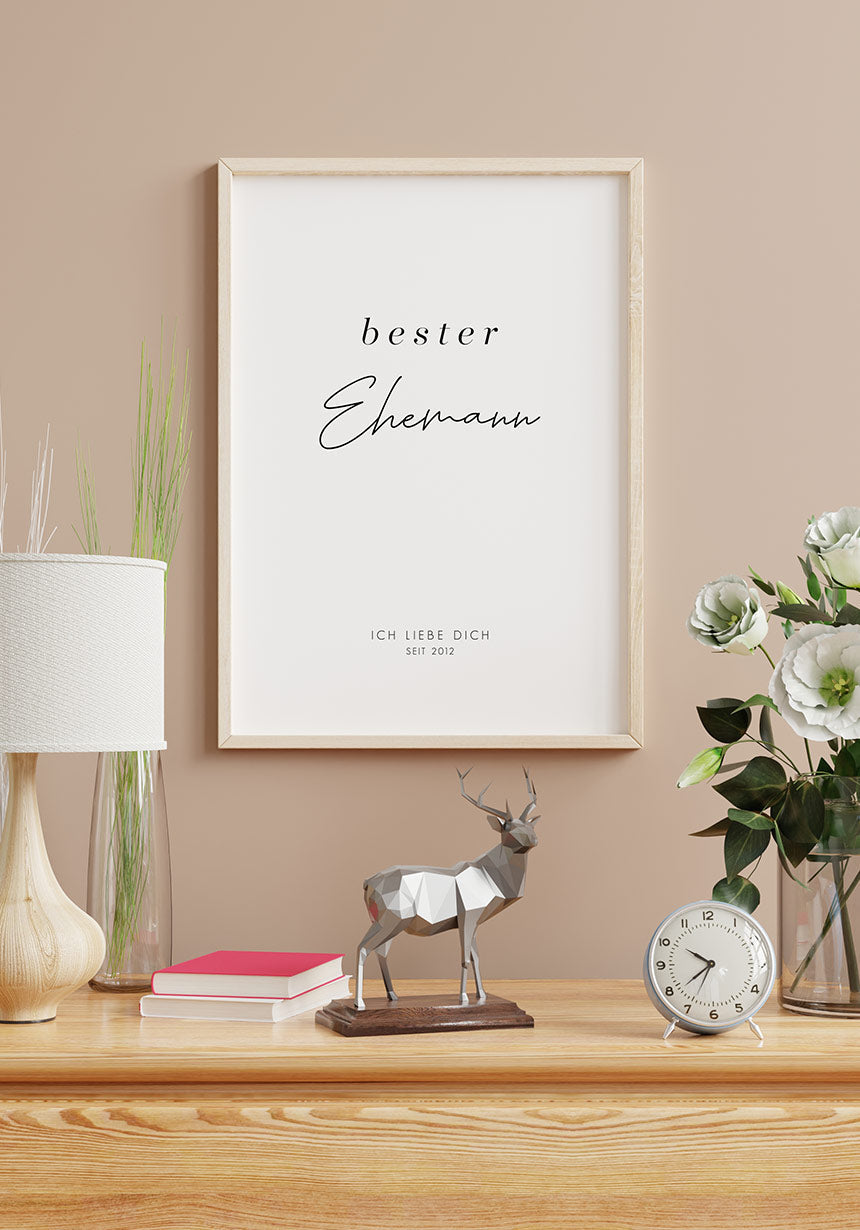 Bester Ehemann personalisiertes Poster Partner