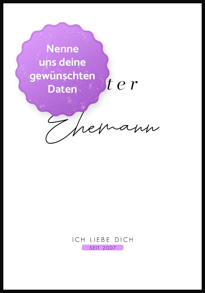 Bester Ehemann personalisiertes Poster deine Daten