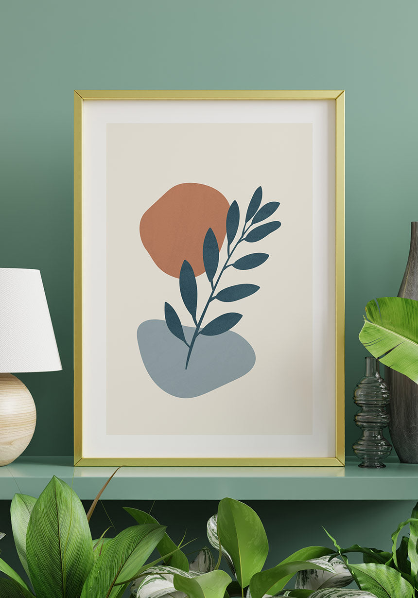 Botanical forms No1 poster with earth tones