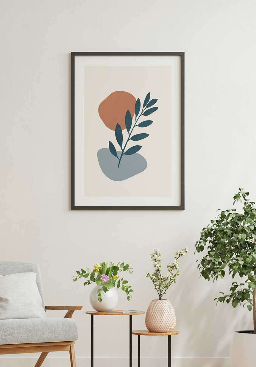 Botanical Shapes No1 Poster Bedroom
