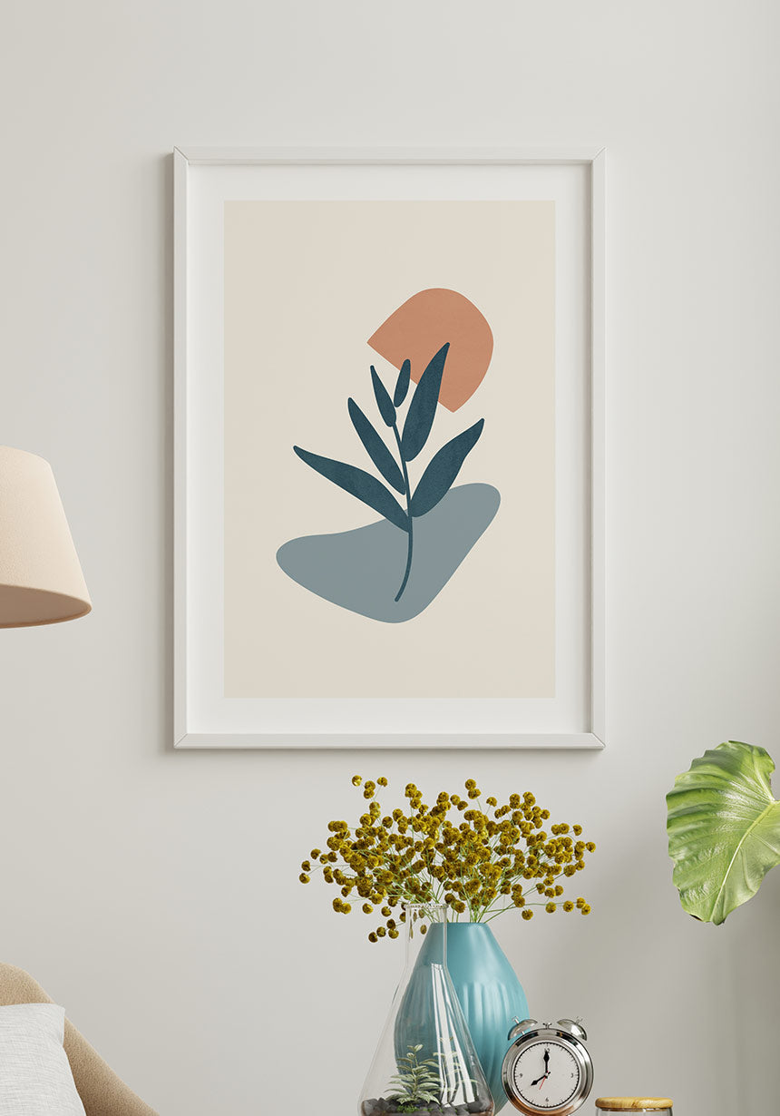 Botanical Shapes No2 Poster in Picture Frame