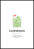 Caipirinha Cocktail Poster with Preparation