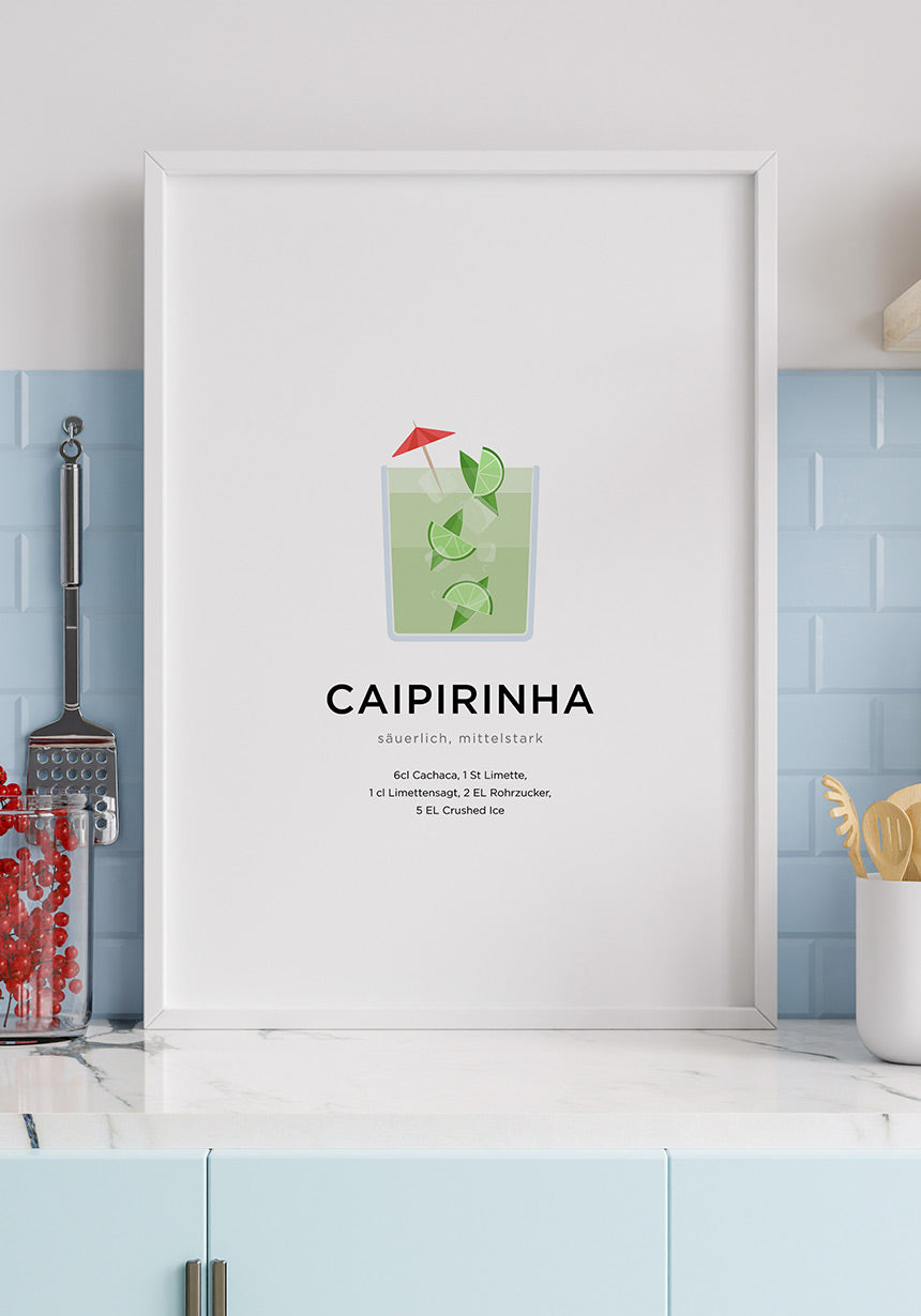 Caipirinha Cocktail Poster for the Kitchen