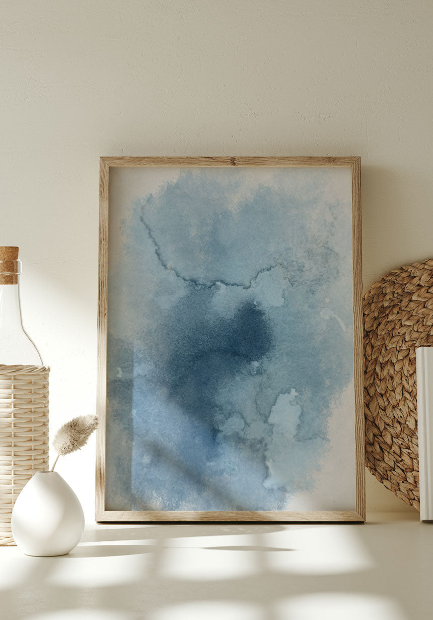 Watercolor Texture Poster in Wooden Frame
