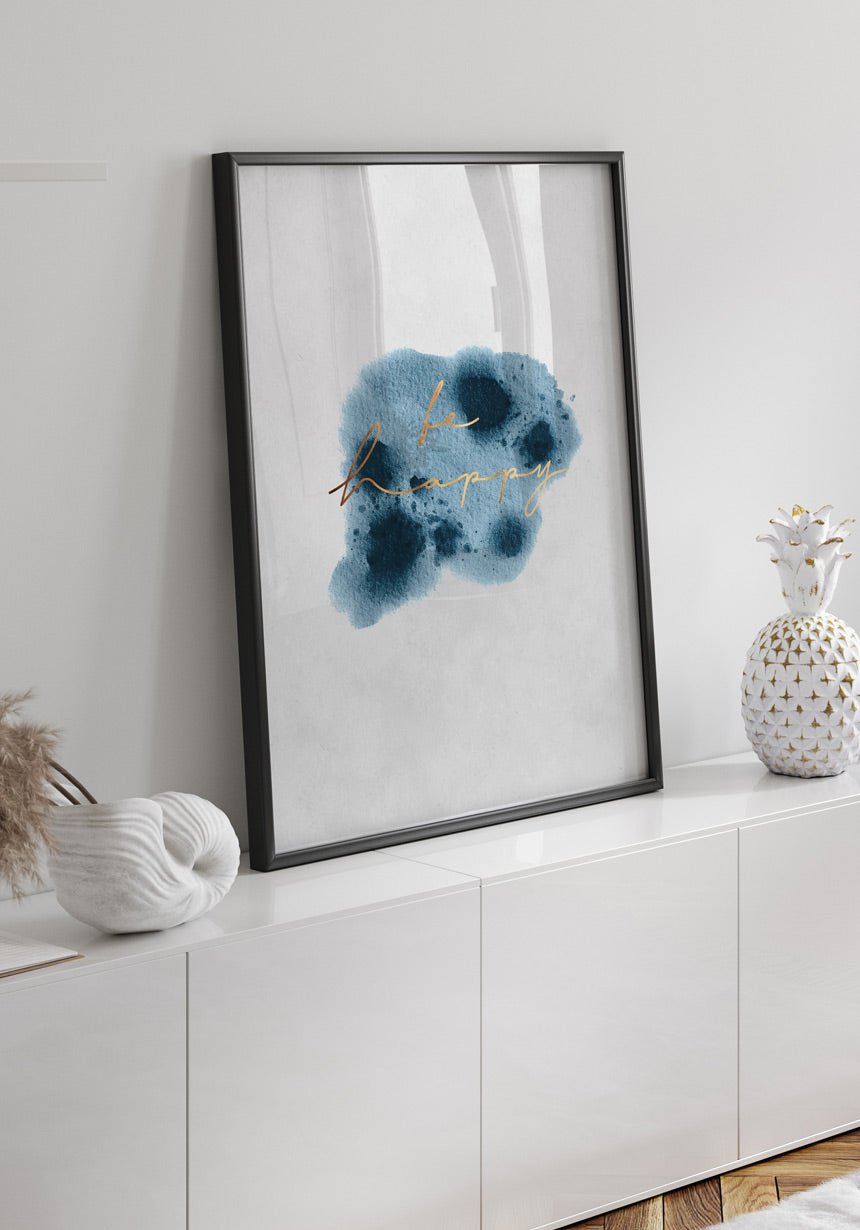 Poster Calm Watercolors Be Happy living room