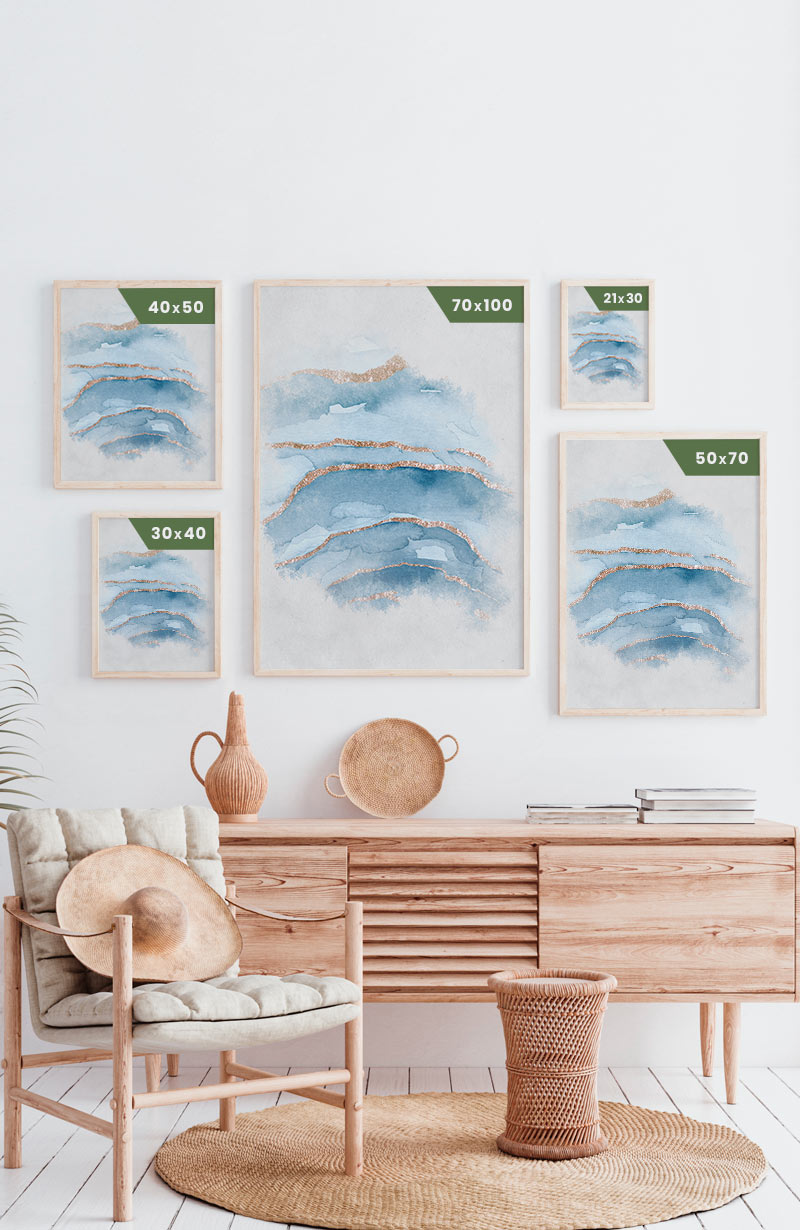Poster Calm Watercolors marbled poster sizes