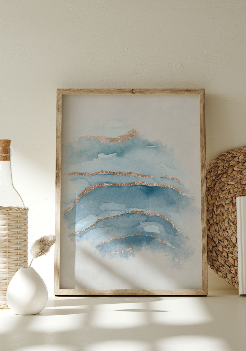 Poster Calm Watercolors marbled bedroom poster