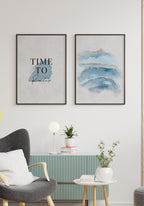 Poster Calm Watercolors Time to relax as picture wall