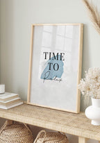 Poster Calm Watercolors Time to relax in the wooden frame