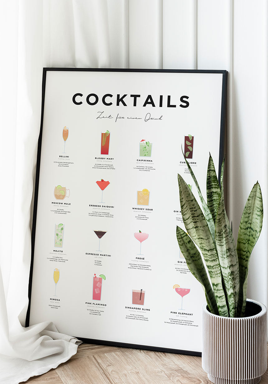 Poster cocktail and preparation for the kitchen