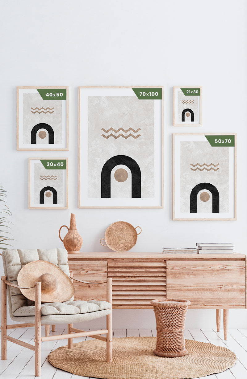 Circle and Wave Geometry Poster Sizes