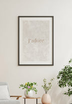J'adore Typography Poster in Copper