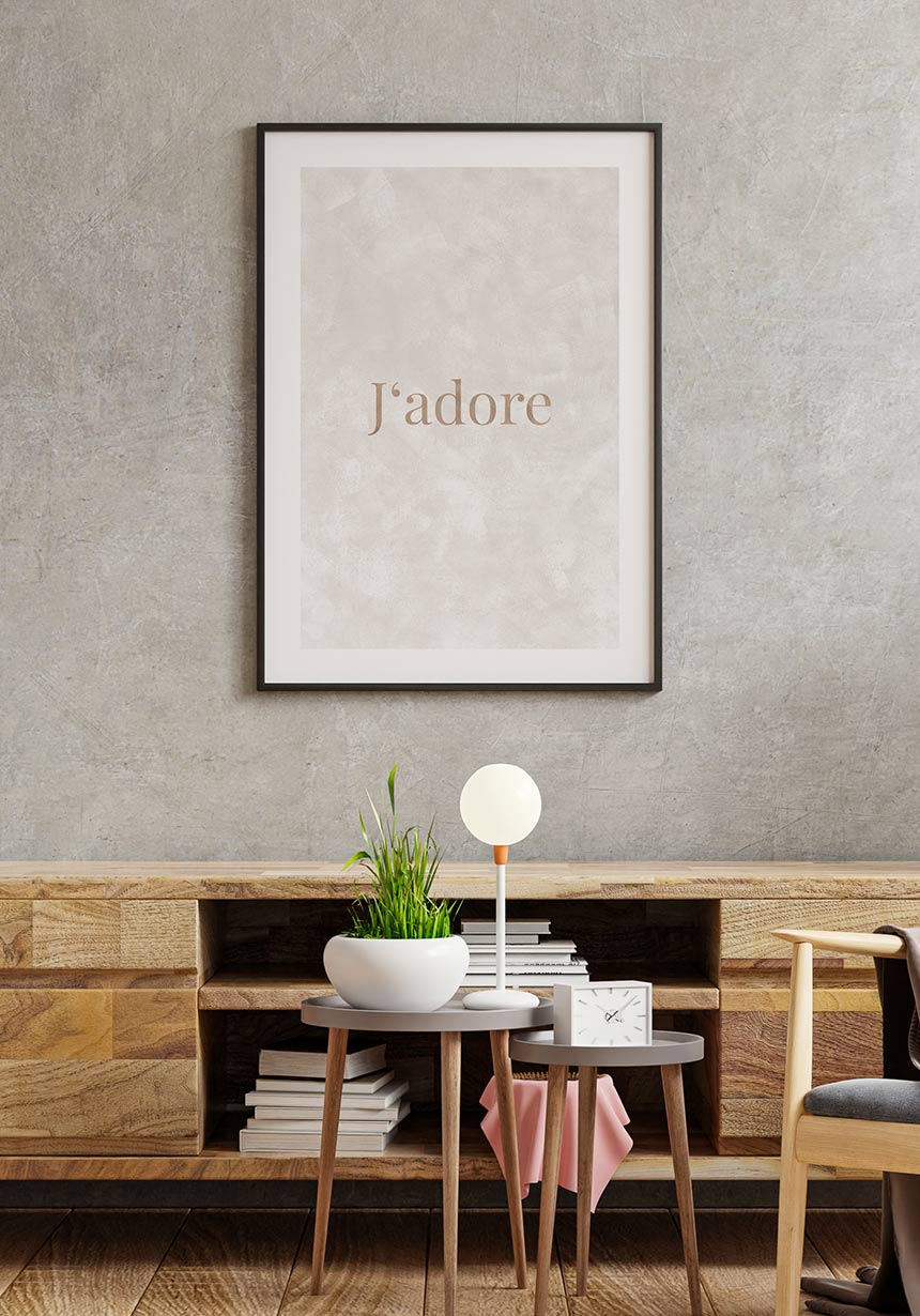 J'adore Typography Poster Wall deco