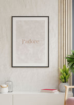 J'adore Typography Poster for Home