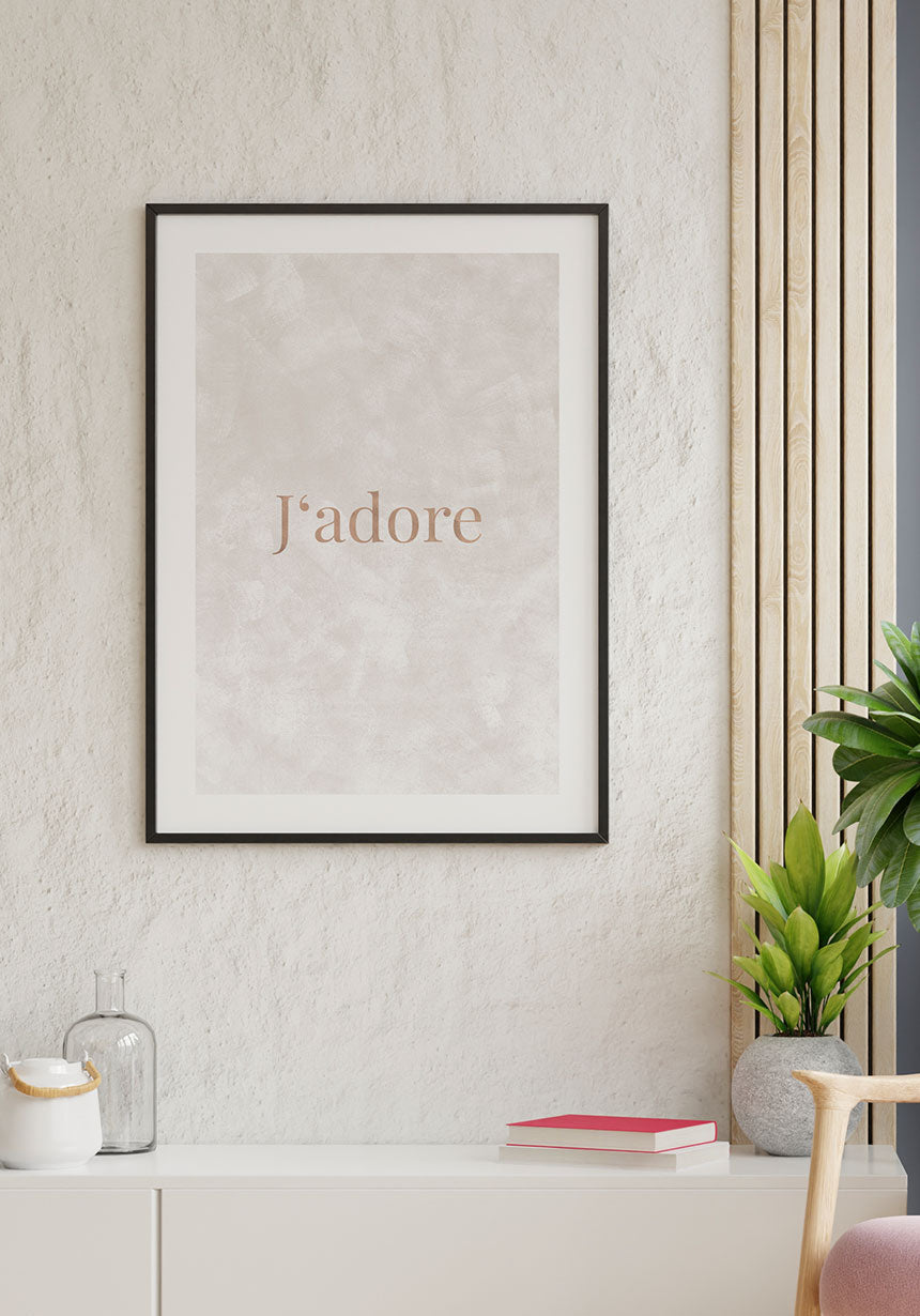 J'adore Typography Poster for Home