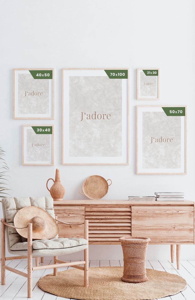 J'adore Typography Poster Sizes