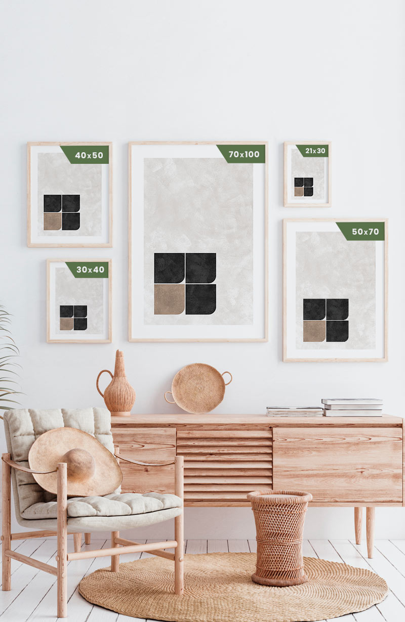 Round corners Bauhaus poster sizes