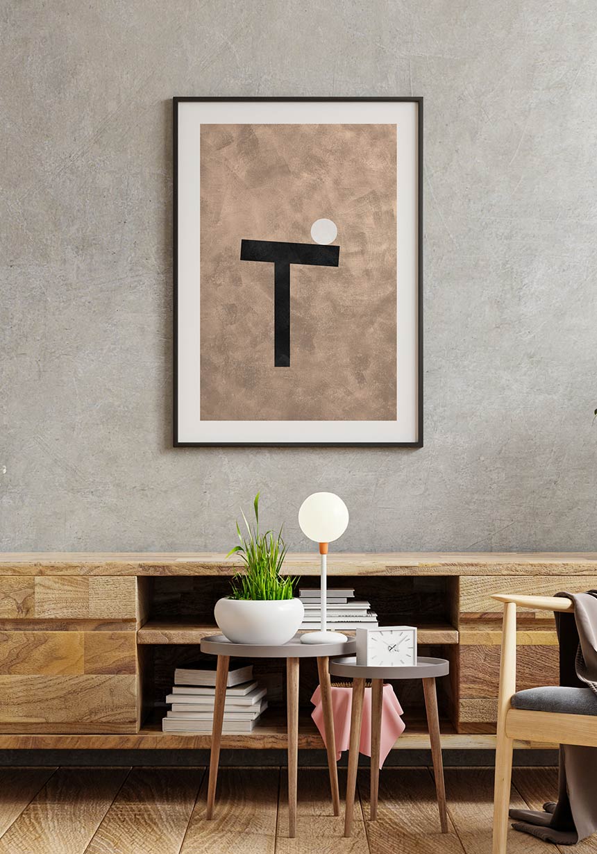 T with Circle Bauhaus Poster Bauhaus Style