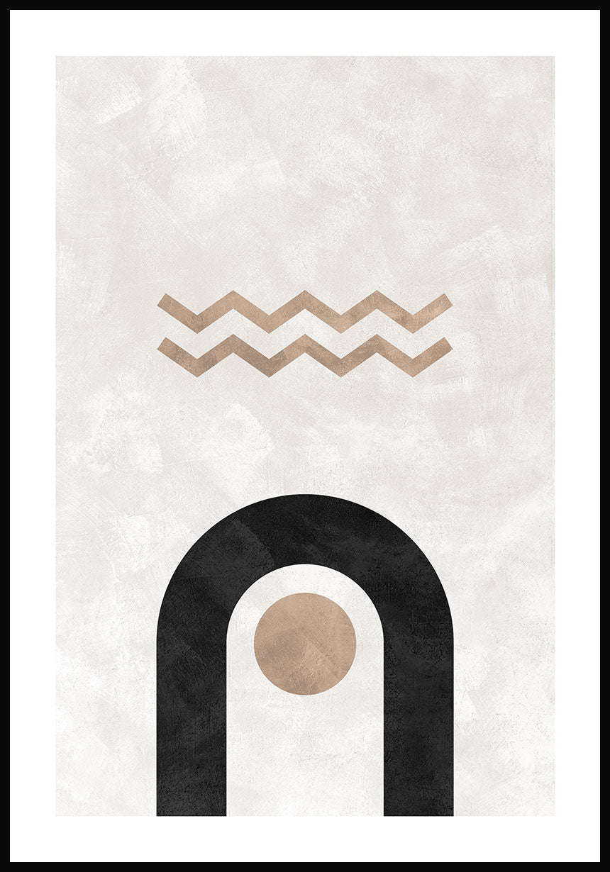Circle and Wave Geometry Poster