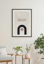 Circle and Wave Geometry Poster Copper