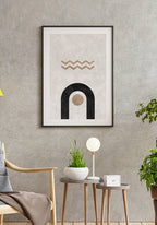 Circle and Wave Geometry Poster with Texture