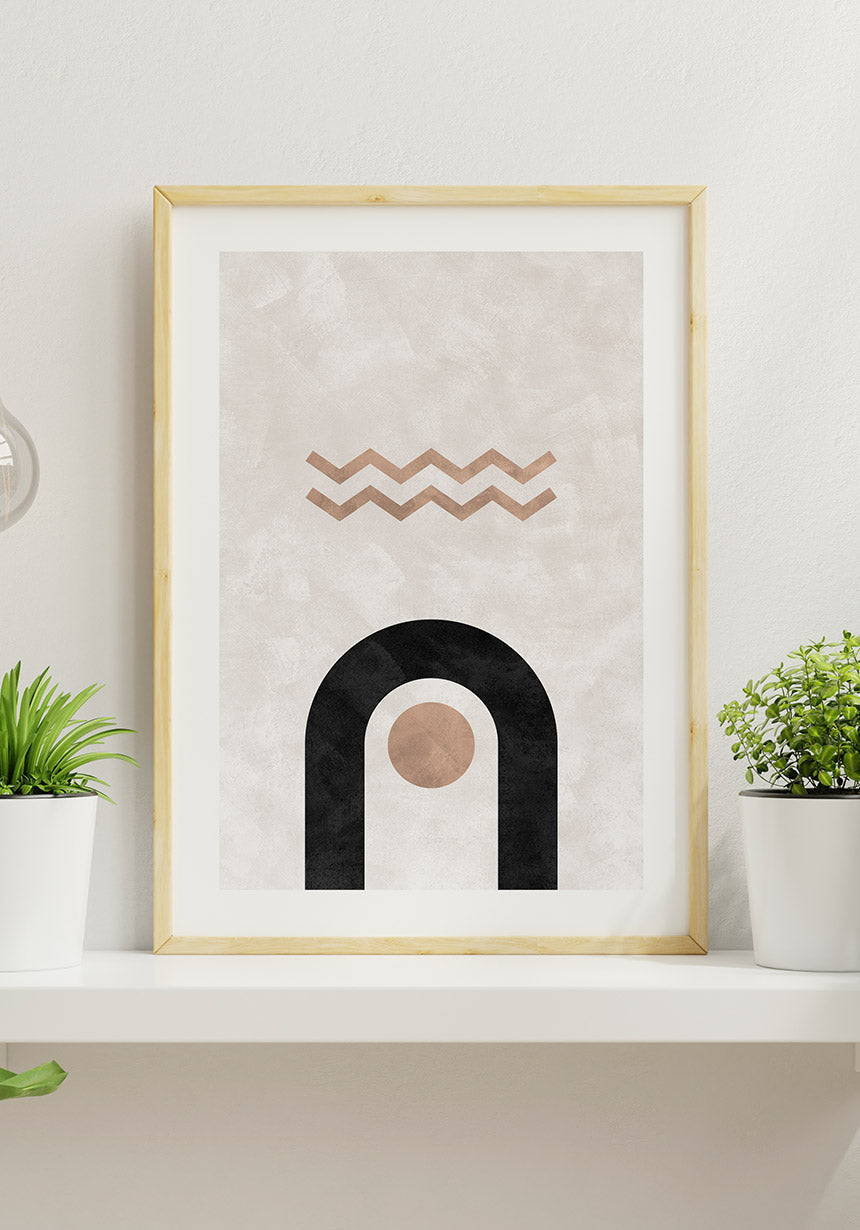Circle and Wave Geometry Poster Image Frame