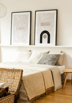 Circle and Wave Geometry Poster Modern Wall Deco
