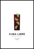 Cuba Libre Cocktail Poster with Preparation