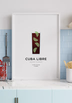Cuba Libre Cocktail Poster for the Kitchen
