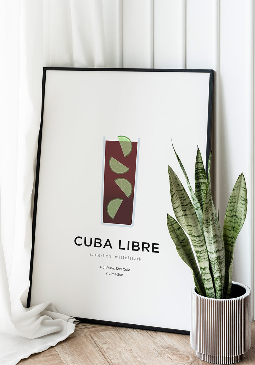 Cuba Libre Cocktail Poster