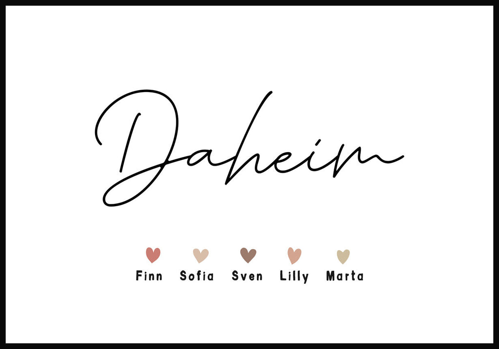 Personalisierbares Poster Daheim