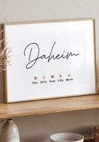 Personalisierbares Poster Daheim Schriftzug
