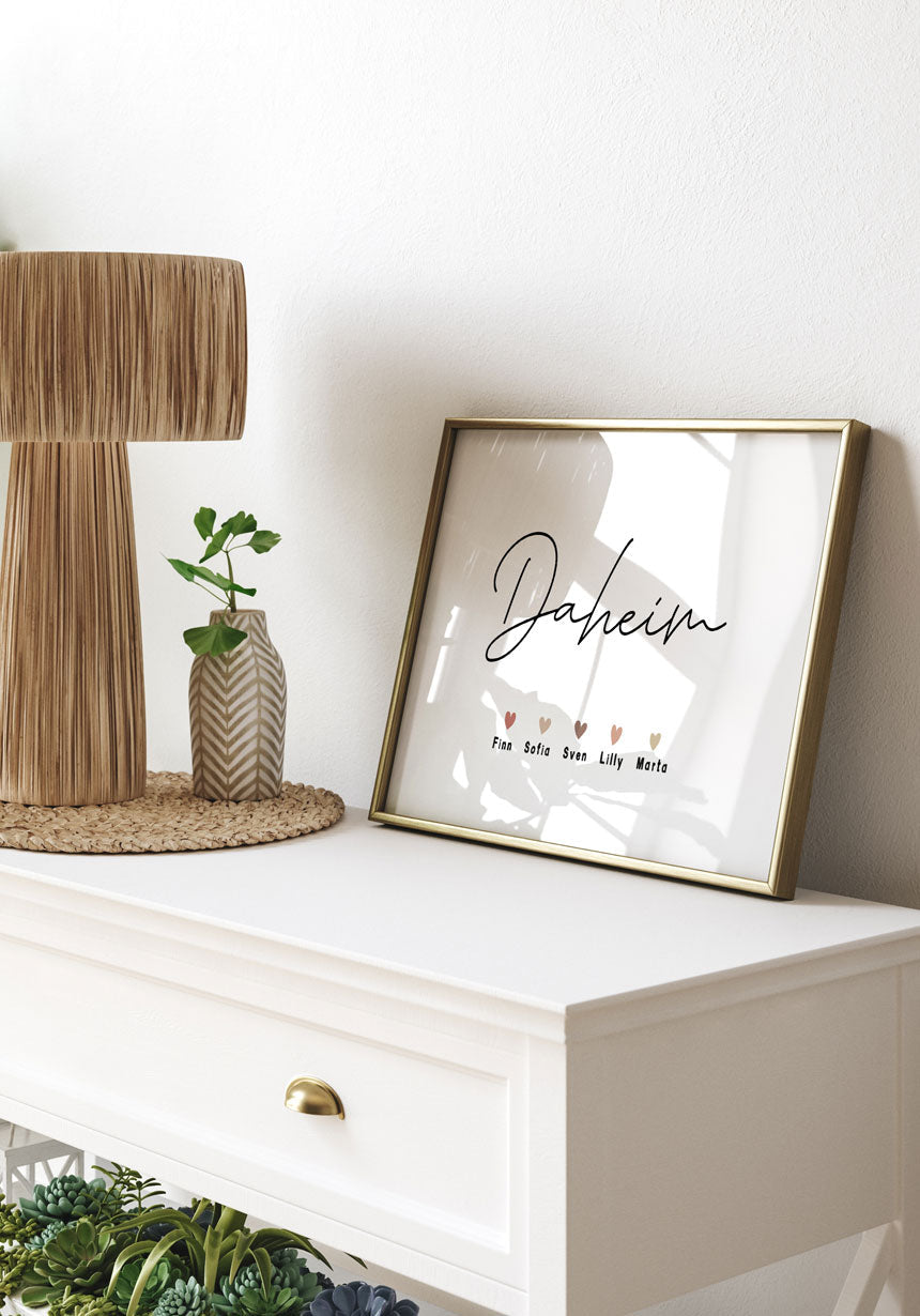 Personalisierbares Poster Daheim Familie