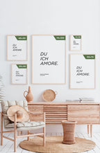 Personalisiertes Poster Du Ich Amore Postergrößen