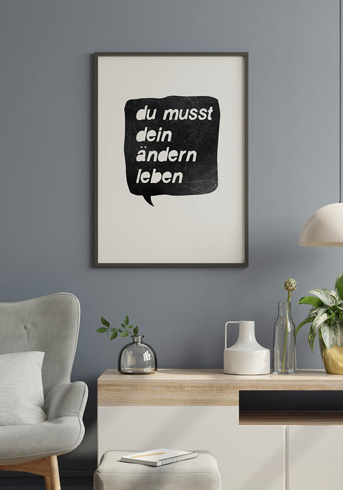 poster you need to change your life in black frame