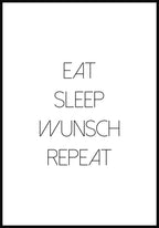 personalisierbares Poster eat sleep repeat