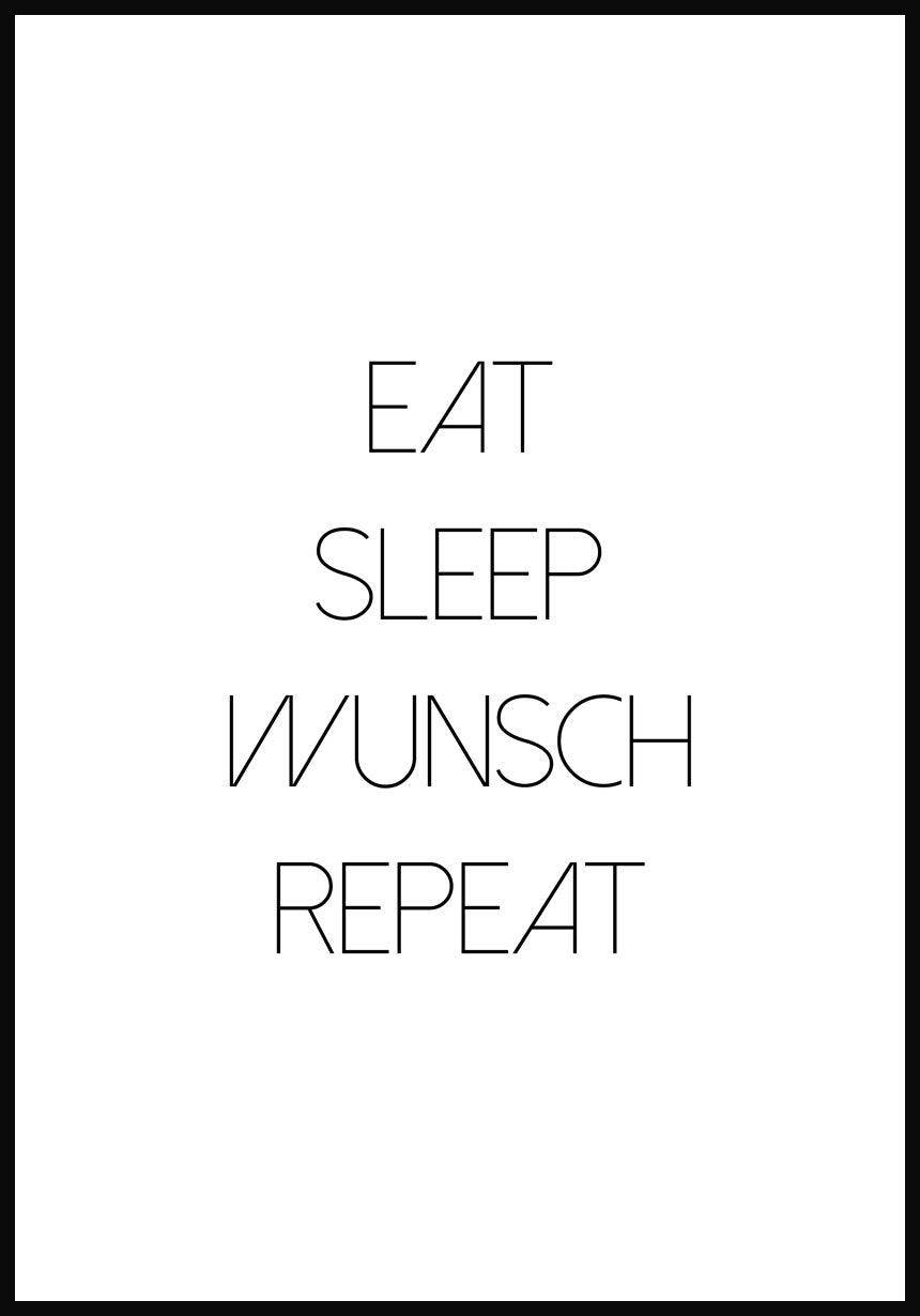 personalisierbares Poster eat sleep repeat