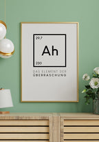 Ah the element of surprise poster black-white