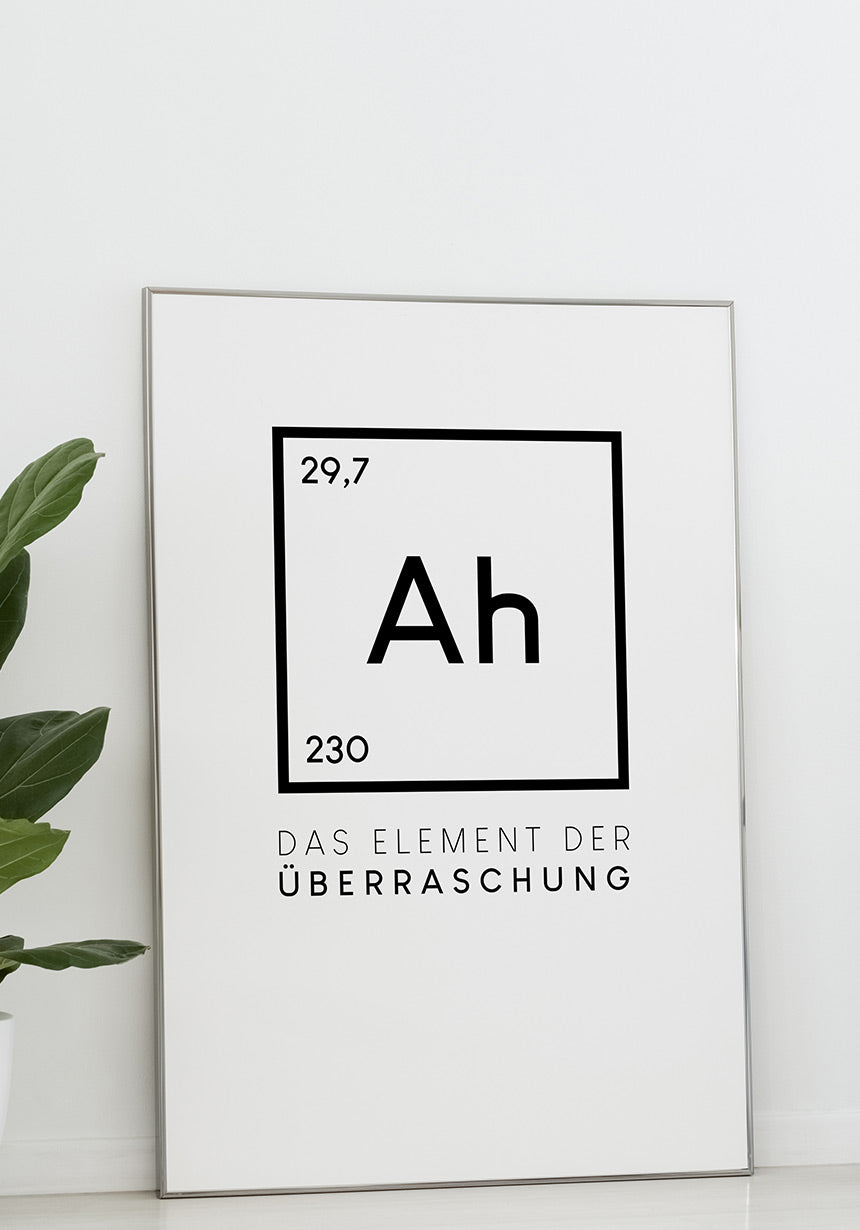Ah the element of surprise poster typography