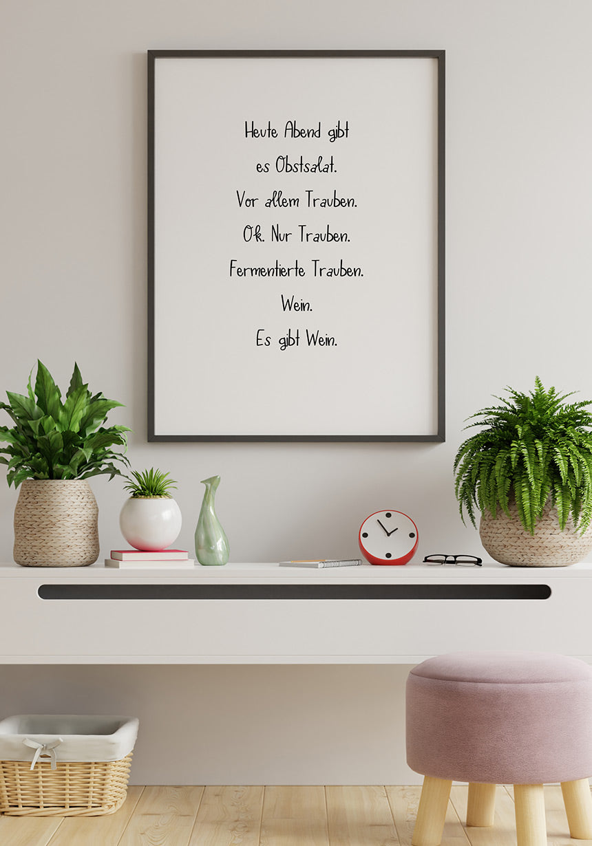 There are grapes and wine posters typography