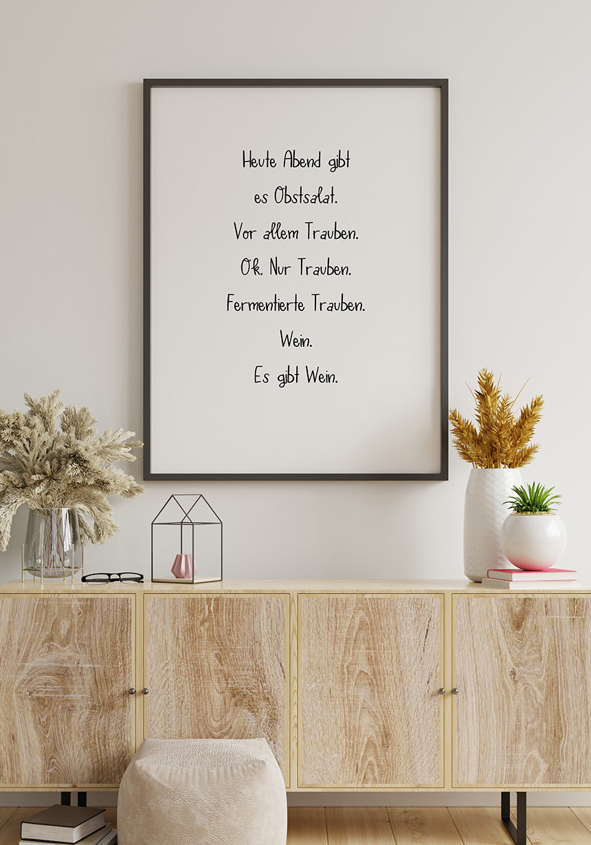 There are grapes and wine posters picture frame