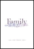 Family personalisierbares Poster mit Blumen